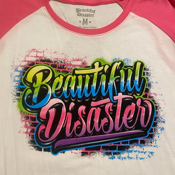 Beautiful Disaster Raglan Tee - Picture 2 of 4